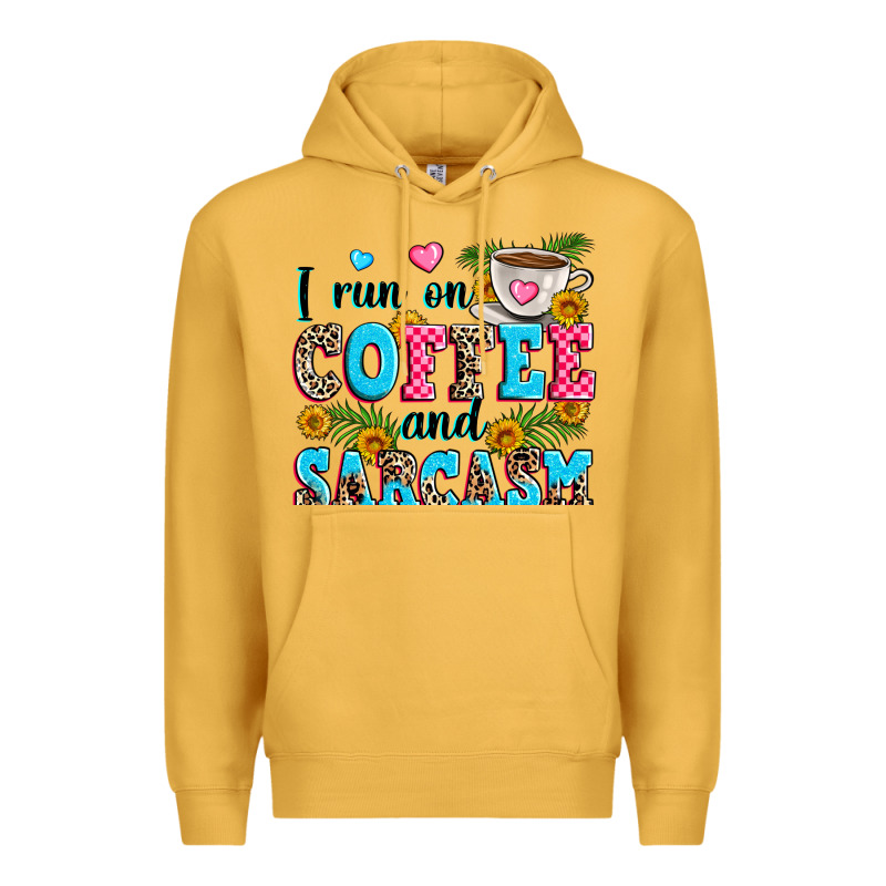 I Run On Coffee And Sarcasm Premium Hoodie by Zillion Design Studio | Teevron