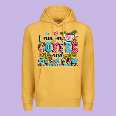 I Run On Coffee And Sarcasm Premium Hoodie Designed By Zillion Design Studio