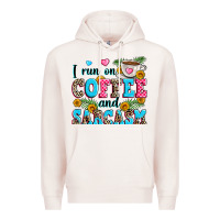 Pale Pink i run on coffee and sarcasm Premium Hoodie - Zillion Design Studio