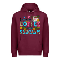 Burgundy i run on coffee and sarcasm Premium Hoodie - Zillion Design Studio