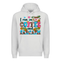 Dove Grey i run on coffee and sarcasm Premium Hoodie - Zillion Design Studio