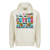 Oatmeal Heather i run on coffee and sarcasm Premium Hoodie - Zillion Design Studio