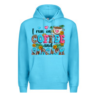Ocean Blue i run on coffee and sarcasm Premium Hoodie - Zillion Design Studio