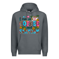 Rock i run on coffee and sarcasm Premium Hoodie - Zillion Design Studio