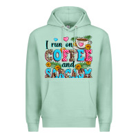Seafoam i run on coffee and sarcasm Premium Hoodie - Zillion Design Studio