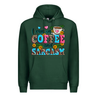 Sports Green i run on coffee and sarcasm Premium Hoodie - Zillion Design Studio