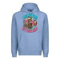 Colony Blue i hate everyone but coffee helps Premium Hoodie - Zillion Design Studio