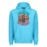 Ocean Blue i hate everyone but coffee helps Premium Hoodie - Zillion Design Studio