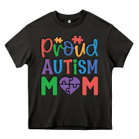 Asphalt Proud Autism Mom Heavy Core Tee - CowhideDigitalArt