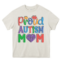Cream Proud Autism Mom Heavy Core Tee - CowhideDigitalArt