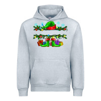 Heather Grey custom name christmas elf Urban Hoodie - texasbilliewilder