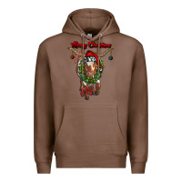 Chestnut merry christmas longhorn cow Premium Hoodie - RanaPortraitStore