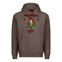 Coffee merry christmas longhorn cow Premium Hoodie - RanaPortraitStore