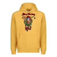 Mustard merry christmas longhorn cow Premium Hoodie - RanaPortraitStore