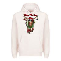 Pale Pink merry christmas longhorn cow Premium Hoodie - RanaPortraitStore