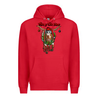 Red merry christmas longhorn cow Premium Hoodie - RanaPortraitStore