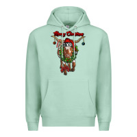 Seafoam merry christmas longhorn cow Premium Hoodie - RanaPortraitStore