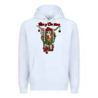 White merry christmas longhorn cow Premium Hoodie - RanaPortraitStore