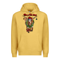 Antique Gold merry christmas longhorn cow Premium Hoodie - RanaPortraitStore