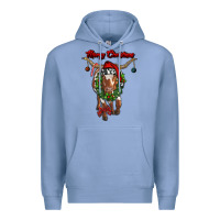 Colony Blue merry christmas longhorn cow Premium Hoodie - RanaPortraitStore
