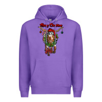 Purple merry christmas longhorn cow Premium Hoodie - RanaPortraitStore