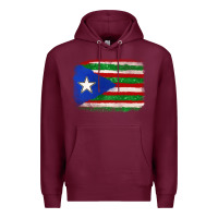 Burgundy Mexico and Puerto Rico Flag Premium Hoodie - texasbilliewilder