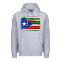 Heather Grey Mexico and Puerto Rico Flag Premium Hoodie - texasbilliewilder