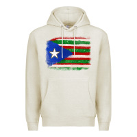 Oatmeal Heather Mexico and Puerto Rico Flag Premium Hoodie - texasbilliewilder
