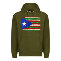 Army Green Mexico and Puerto Rico Flag Premium Hoodie - texasbilliewilder