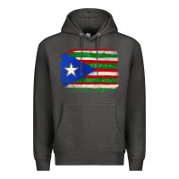 Charcoal Heather Mexico and Puerto Rico Flag Premium Hoodie - texasbilliewilder