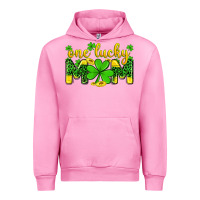 Fuchsia Pink one lucky mom Urban Hoodie - Zillion Design Studio