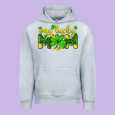 One Lucky Mom Urban Hoodie Designed By Zillion Design Studio