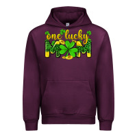 Mauve Wine one lucky mom Urban Hoodie - Zillion Design Studio