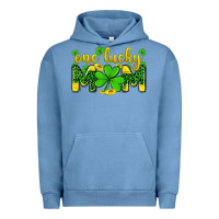 Pigment Pebble Blue one lucky mom Urban Hoodie - Zillion Design Studio