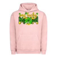 Pigment Salmon one lucky mom Urban Hoodie - Zillion Design Studio