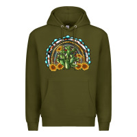 Army Green western rainbow with cactus Premium Hoodie - RanaPortraitStore