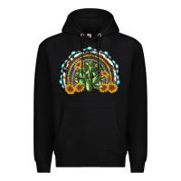 Black western rainbow with cactus Premium Hoodie - RanaPortraitStore