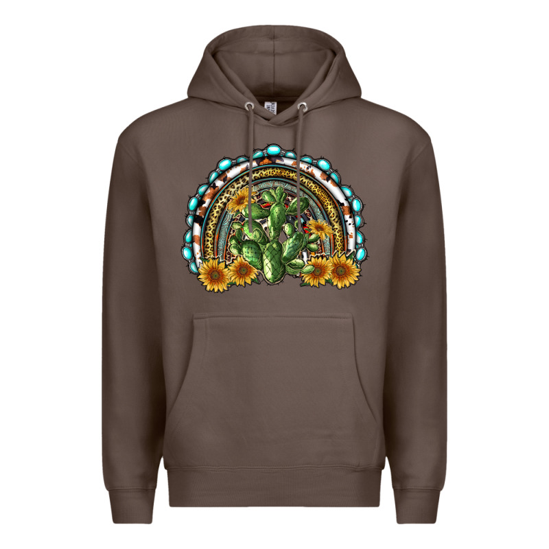 Western Rainbow With Cactus Premium Hoodie by RanaPortraitStore | Teevron