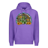 Purple western rainbow with cactus Premium Hoodie - RanaPortraitStore