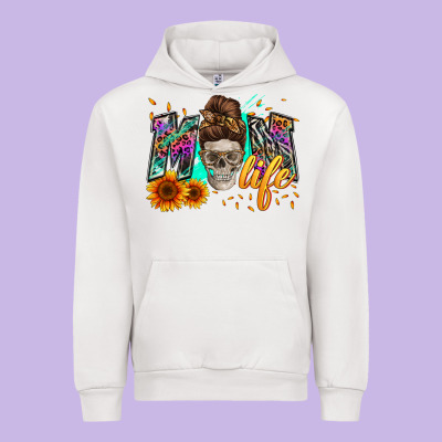 Mom Life With Skull Urban Hoodie Designed By Zillion Design Studio