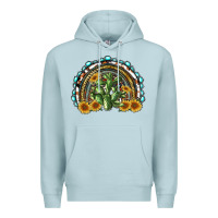 Blue Mist western rainbow with cactus Premium Hoodie - RanaPortraitStore