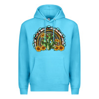 Ocean Blue western rainbow with cactus Premium Hoodie - RanaPortraitStore
