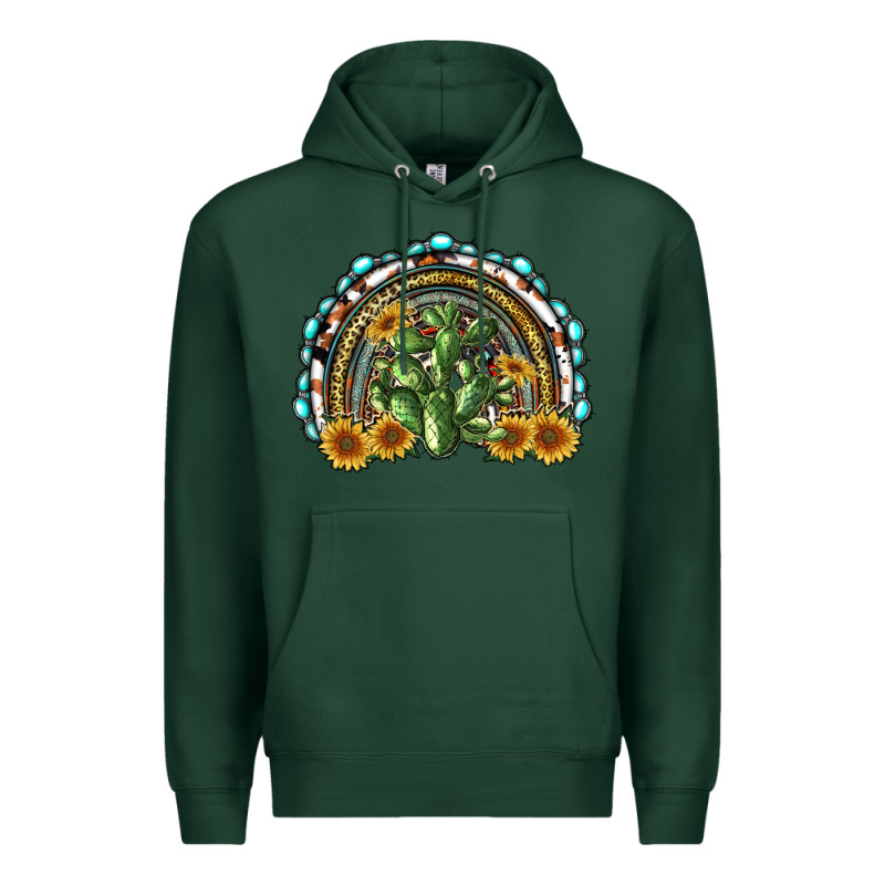 Western Rainbow With Cactus Premium Hoodie by RanaPortraitStore | Teevron