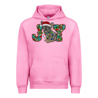 Fuchsia Pink french bulldog christmas joy Urban Hoodie - RanaPortraitStore