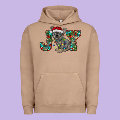 French Bulldog Christmas Joy Urban Hoodie Designed By Ranaportraitstore