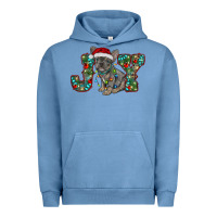 Pigment Pebble Blue french bulldog christmas joy Urban Hoodie - RanaPortraitStore