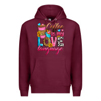 Burgundy coffee is my love language Premium Hoodie - Zillion Design Studio
