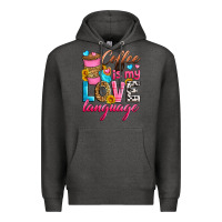 Charcoal Heather coffee is my love language Premium Hoodie - Zillion Design Studio