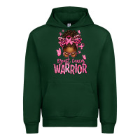 Forest Green brest cancer warrior afro messy bun Urban Hoodie - texasbilliewilder
