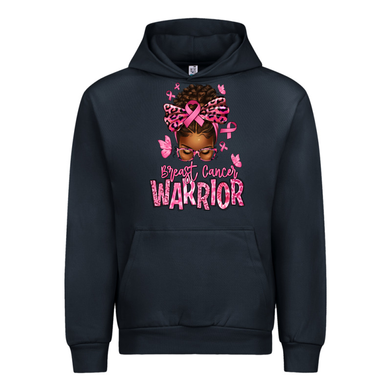 Brest Cancer Warrior Afro Messy Bun Urban Hoodie by texasbilliewilder | Teevron